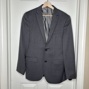 Egara Charcoal Gray Slim-Fit Men's Blazer Size 40S